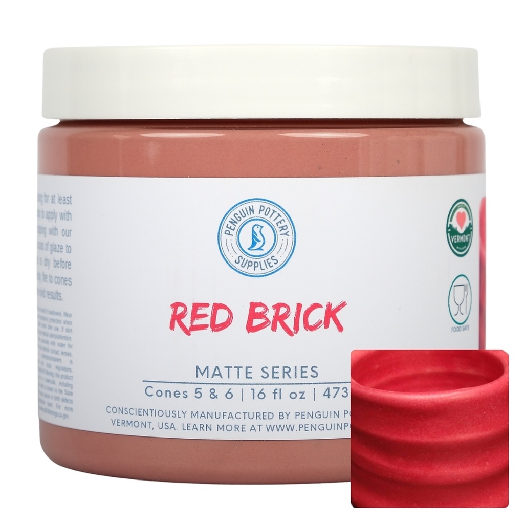 Penguin Pottery - Matte Series - Red Brick Matte (Pint | 16 fl.oz | 473 ml)
