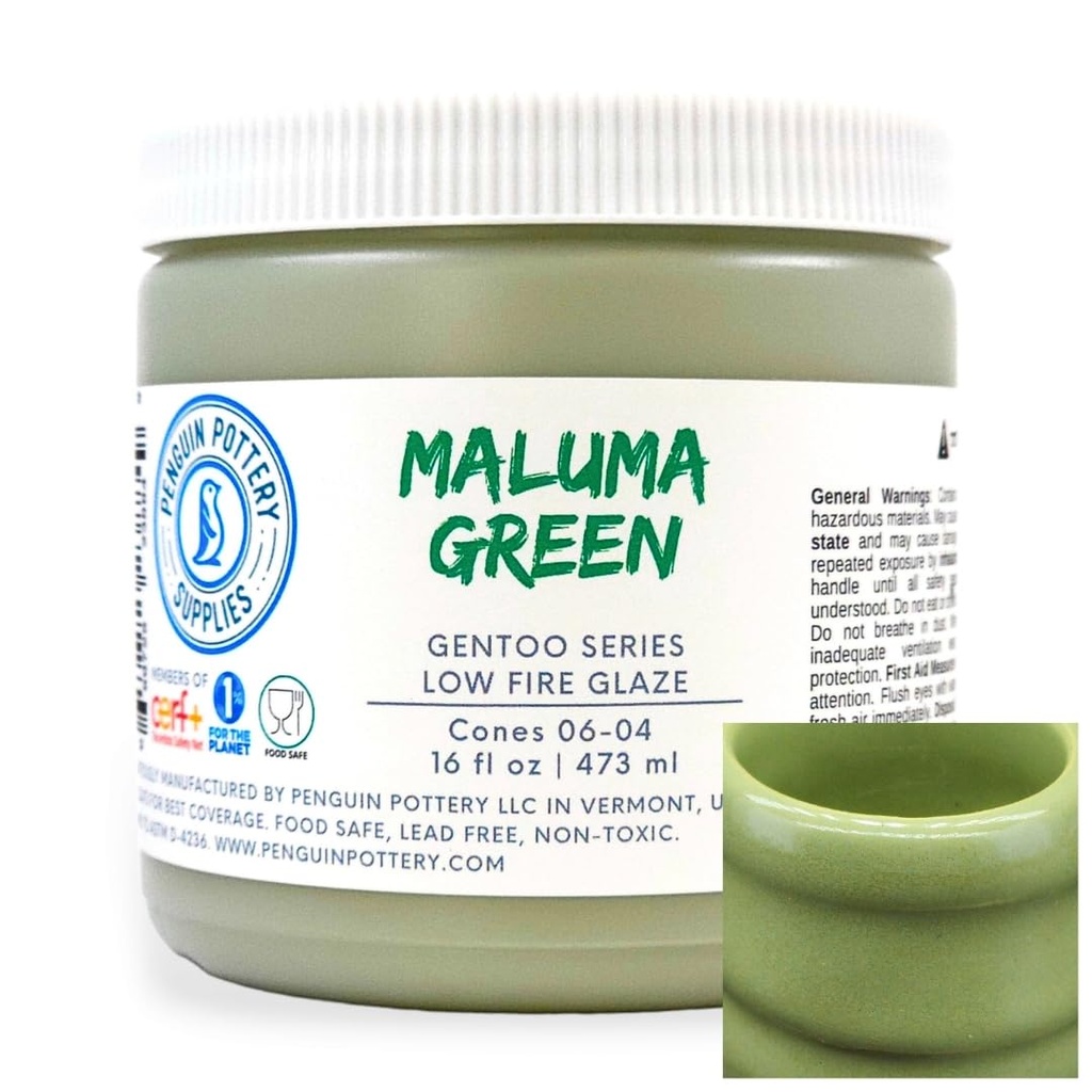 Penguin Pottery - Gentoo Series - Maluma Green (Pint | 16 fl.oz | 473 ml)