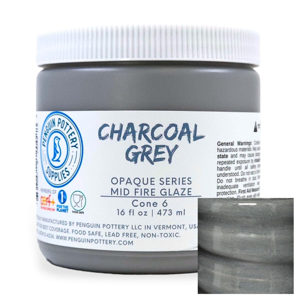 Penguin Pottery - Opaque Series - Charcoal Grey (Pint | 16 fl.oz | 473 ml)