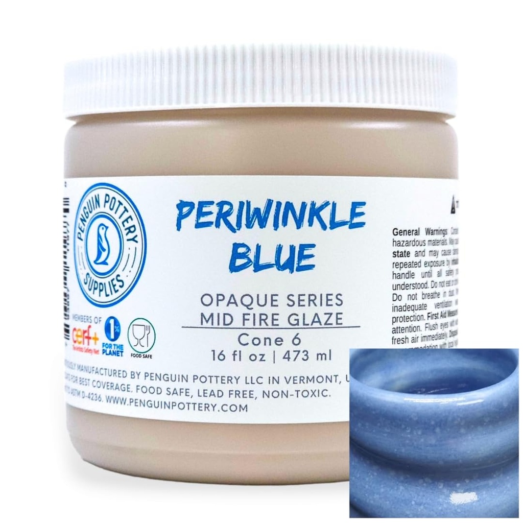 Penguin Pottery - Opaque Series - Periwinkle Blue (Pint | 16 fl.oz | 473 ml)