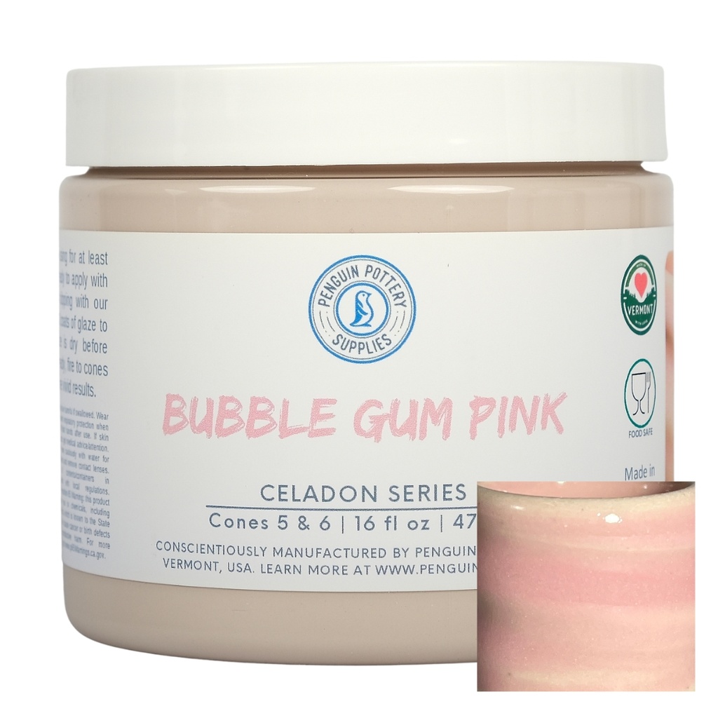 Penguin Pottery - Celadon Series - Bubble Gum Pink (Pint | 16 fl.oz | 473 ml)