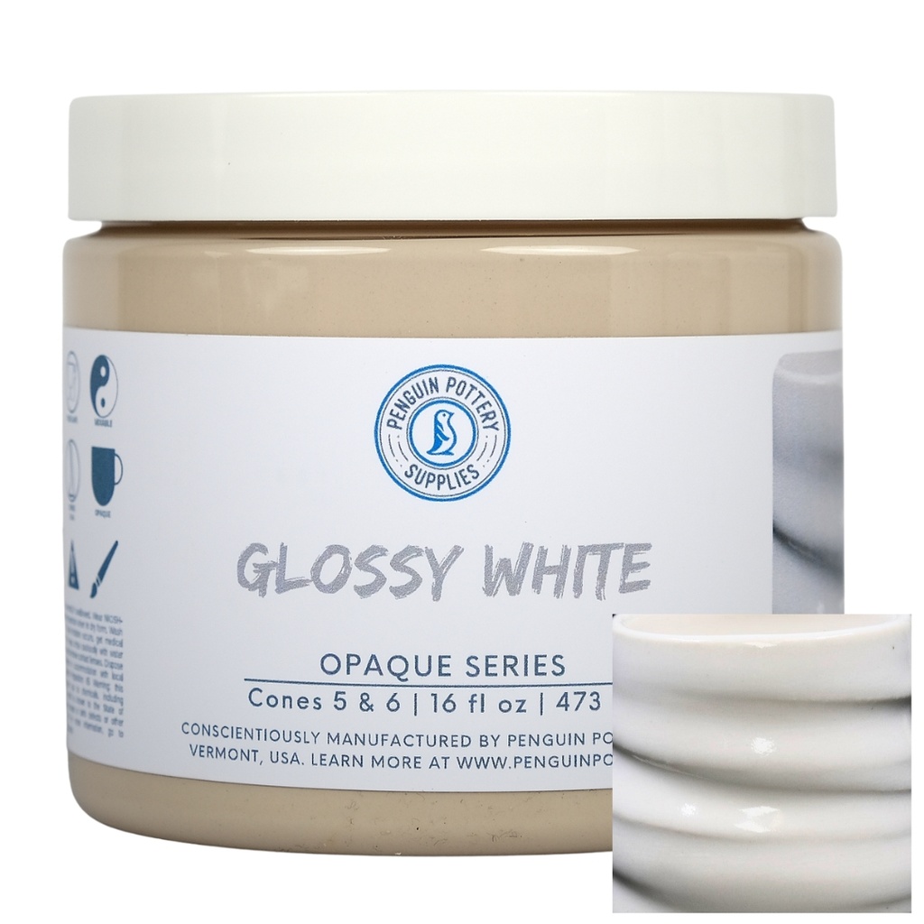 [PP-GZ-MH-261] Penguin Pottery - Opaque Series - Opaque White (Pint | 16 fl.oz | 473 ml)