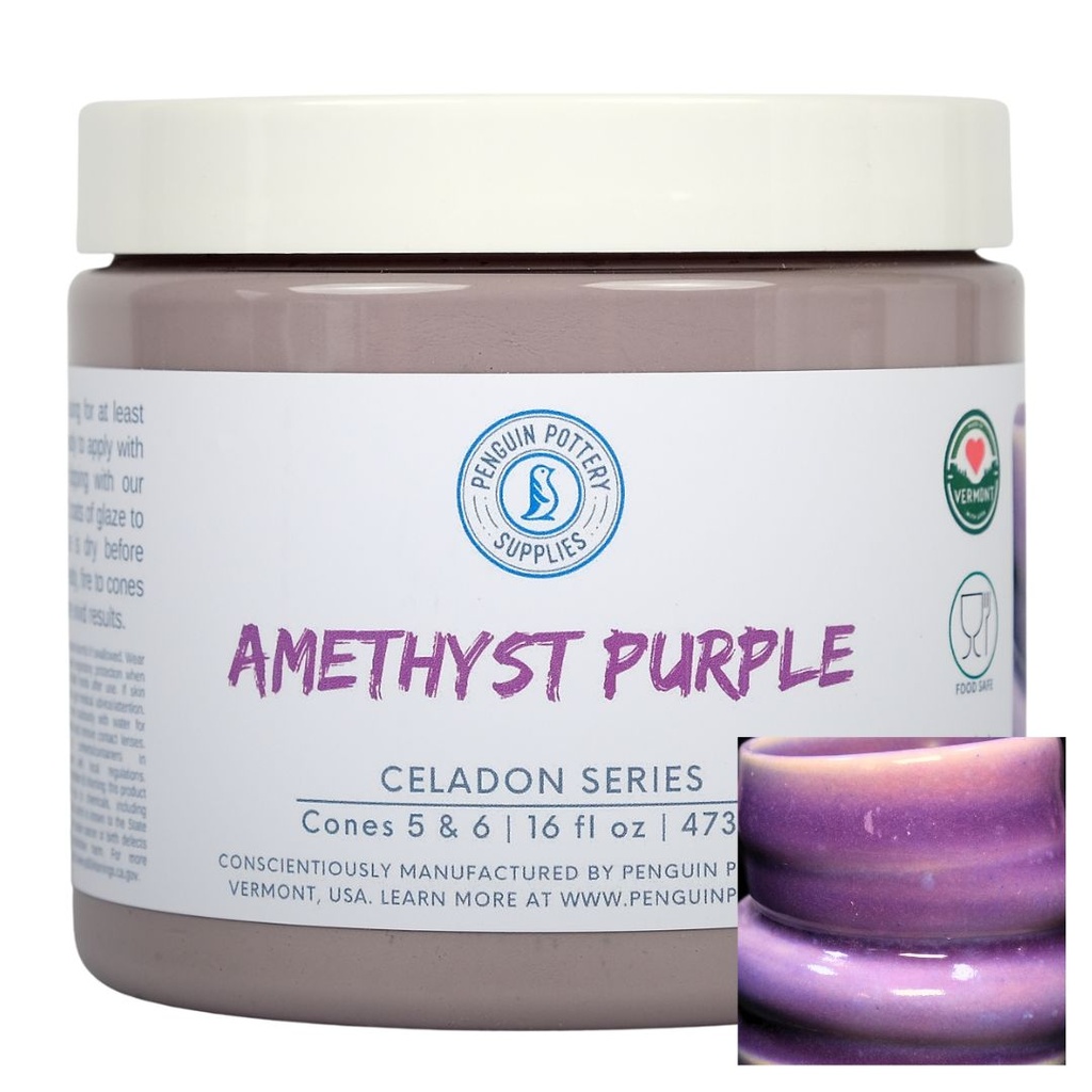 Penguin Pottery - Celadon Series - Translucent Amethyst (Pint | 16 fl.oz | 473 ml)