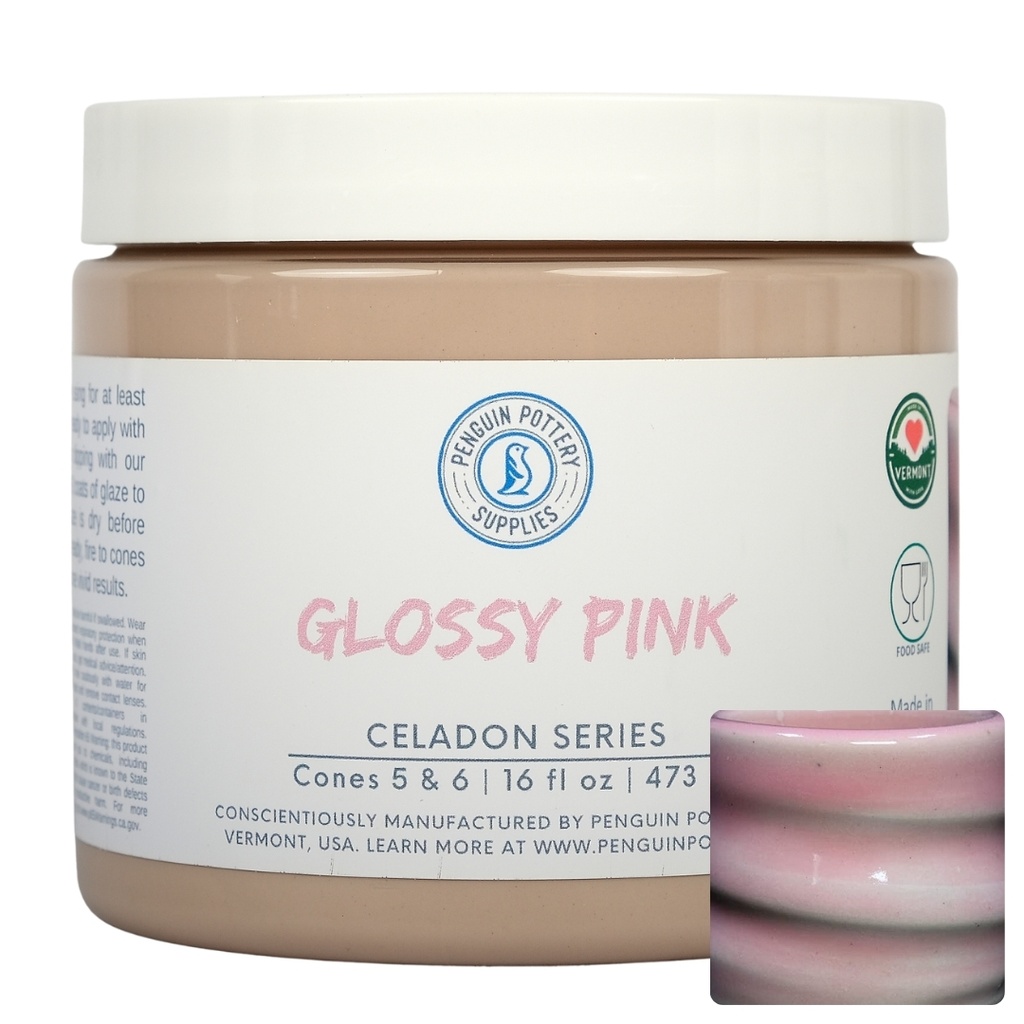 Penguin Pottery - Celadon Series - Translucent Pink (Pint | 16 fl.oz | 473 ml)