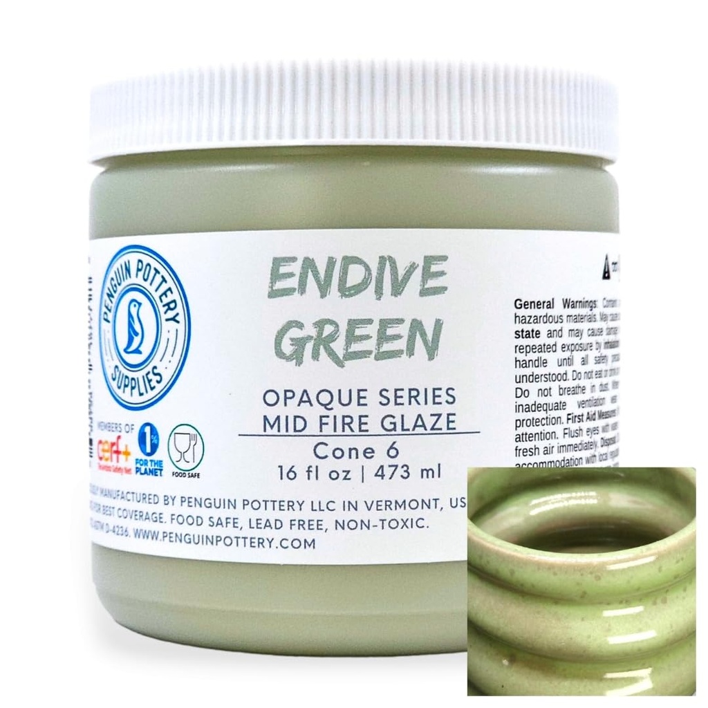 [PP-GZ-MH-298] Penguin Pottery - Opaque Series - Endive Green (Pint | 16 fl.oz | 473 ml)