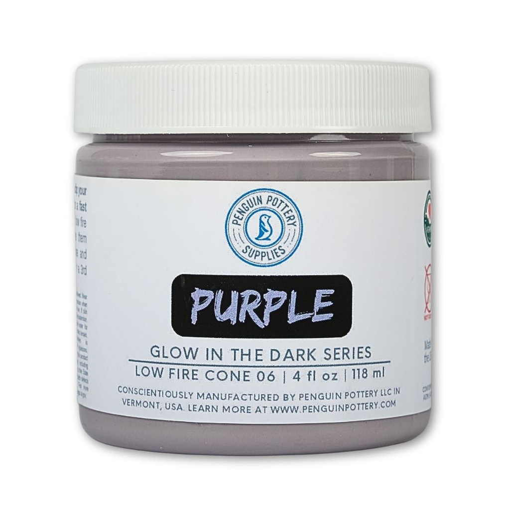 [PP-GZ-GLOW-3004-4OZ] Penguin Pottery - Glow in the Dark Series - Purple (4 fl.oz | 118 ml)