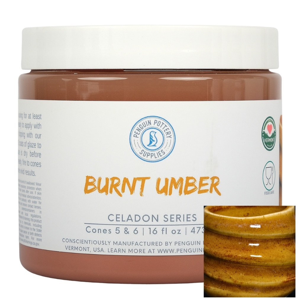 Penguin Pottery - Celadon Series - Burnt Umber (Pint | 16 fl.oz | 473 ml)