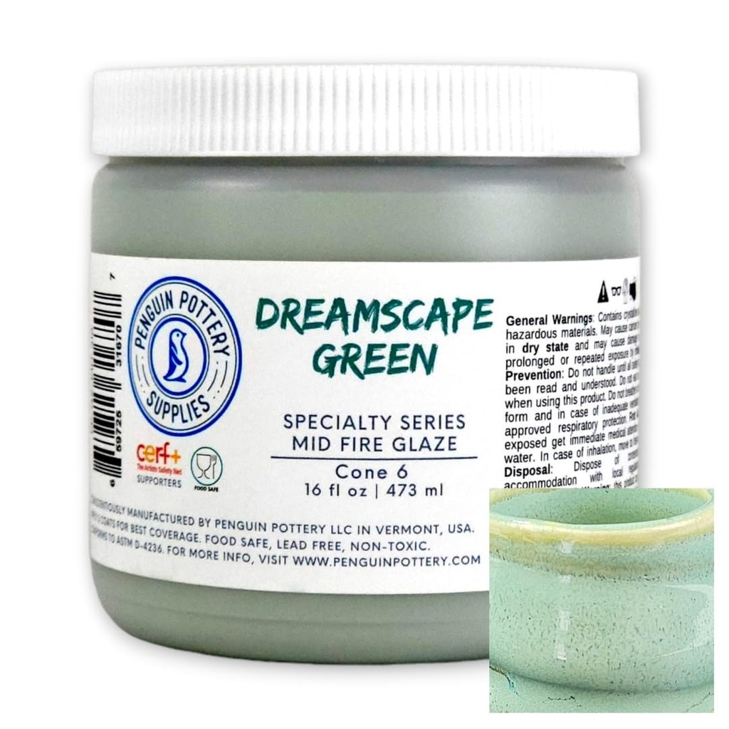 Penguin Pottery - Specialty Series - Dreamscape Green (Pint | 16 fl.oz | 473 ml)