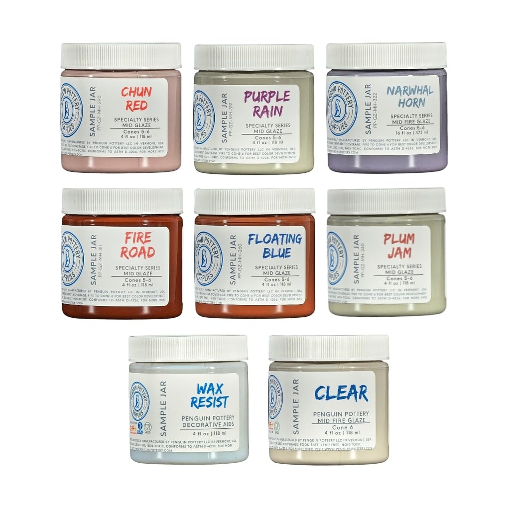 Penguin Pottery - Specialty Series - Glaze Set - Specialty Series #2 (8 x 4 fl.oz jars)
