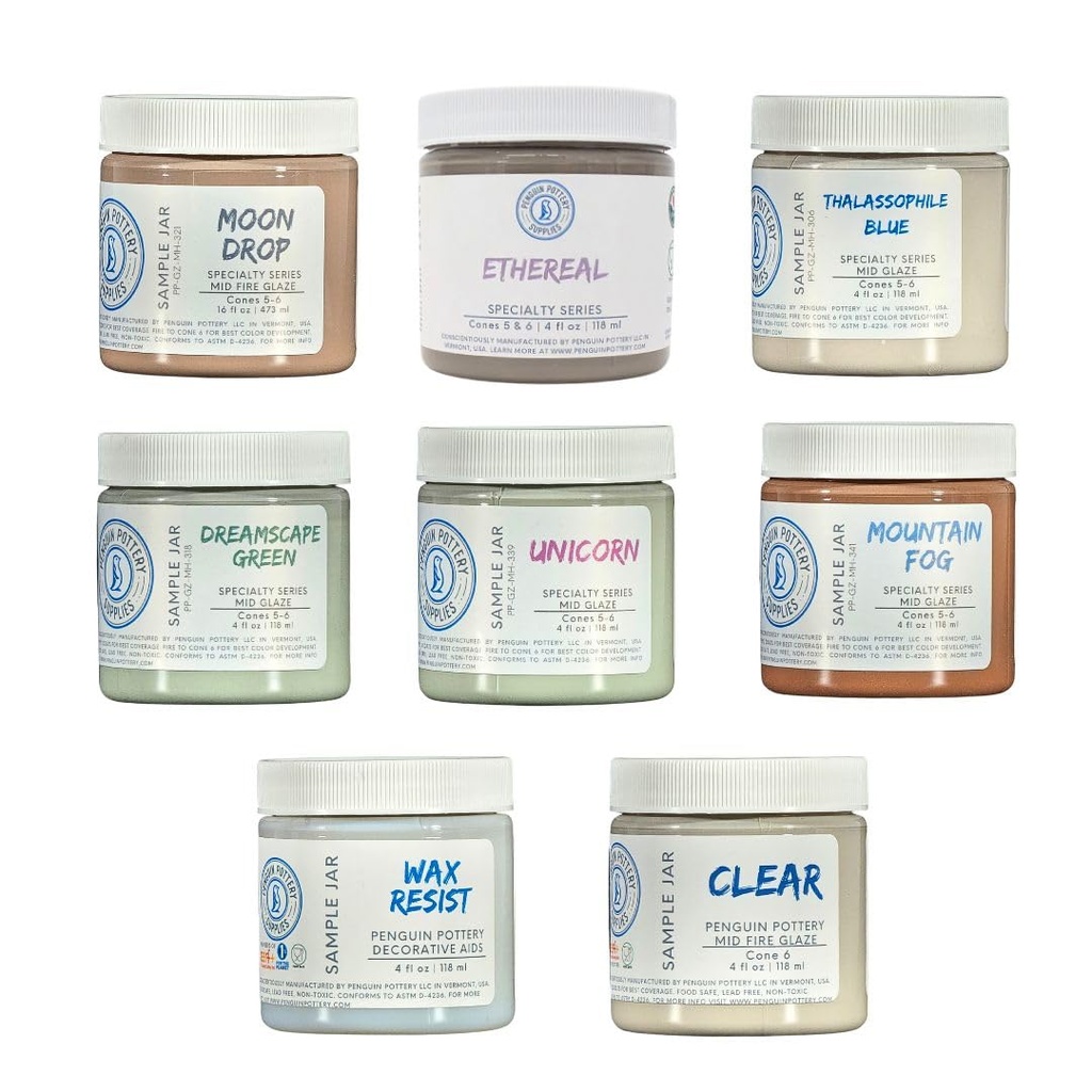 Penguin Pottery - Specialty Series - Glaze Set - Specialty Series #3 (8 x 4 fl.oz jars)
