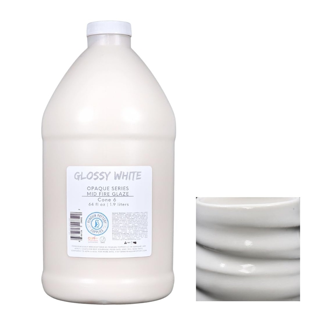 Penguin Pottery - Opaque Series - Opaque White (1/2 Gal | 64 fl.oz | 1.9 l)