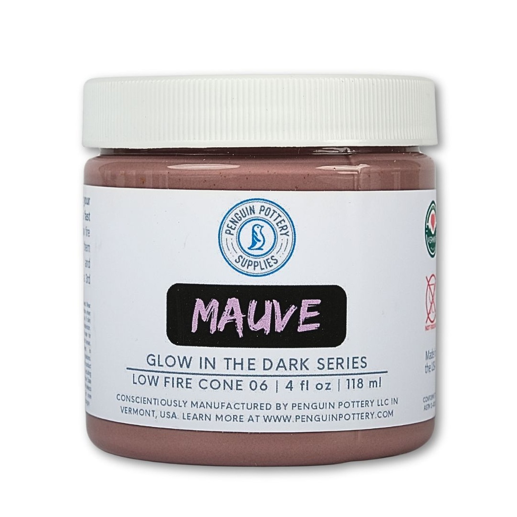 [PP-GZ-GLOW-3008-4OZ] Penguin Pottery - Glow in the Dark Series - Mauve (4 fl.oz | 118 ml)