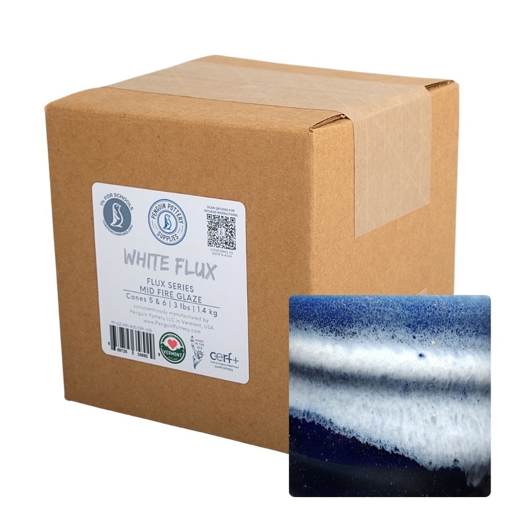 [PP-GZ-MH-400-DRY-3LB] Penguin Pottery - Flux Series - White (Dry | 3 lbs | 1.4 kg)
