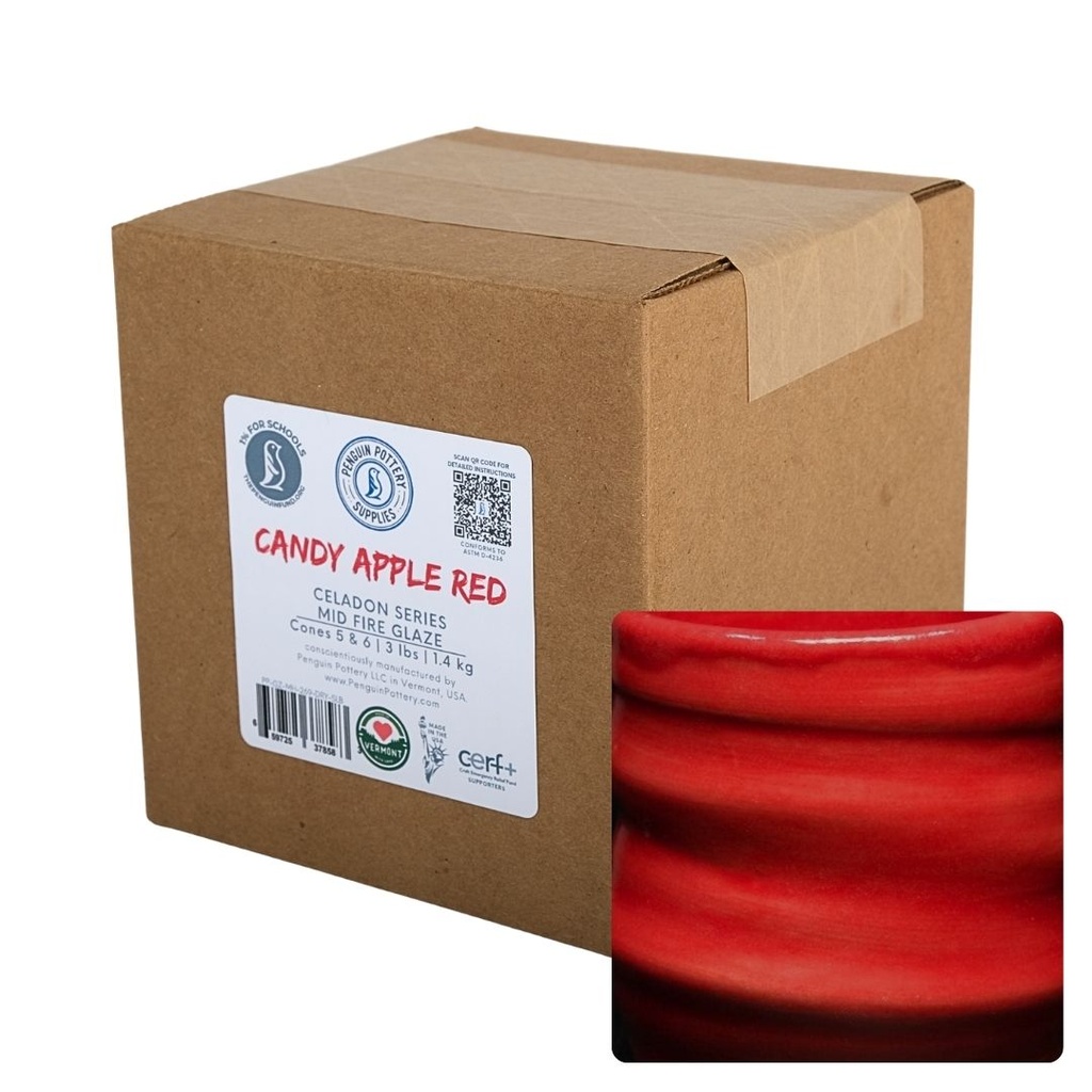 Penguin Pottery - Celadon Series - Candy Apple Red (Dry | 3 lbs | 1.4 kg)