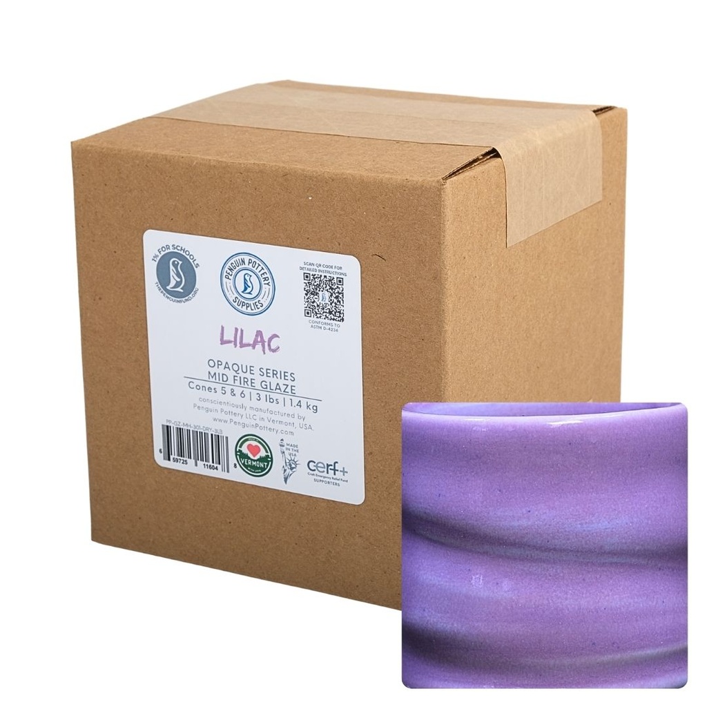 [PP-GZ-MH-301-DRY-3LB] Penguin Pottery - Opaque Series - Lilac (Dry | 3 lbs | 1.4 kg)