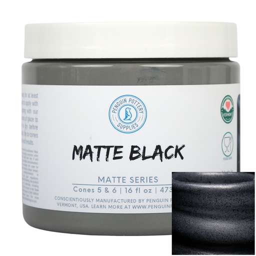 [PP-GZ-MH-285] Penguin Pottery - Matte Series - Matte Black (Pint | 16 fl.oz | 473 ml)