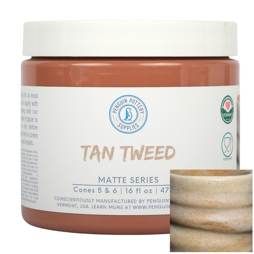 [PP-GZ-MH-280] Penguin Pottery - Matte Series - Tan Tweed Matte (Pint | 16 fl.oz | 473 ml)
