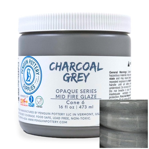 [PP-GZ-MH-273] Penguin Pottery - Opaque Series - Charcoal Grey (Pint | 16 fl.oz | 473 ml)