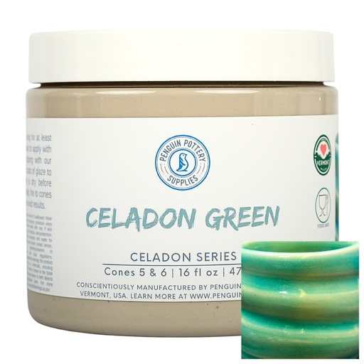 [PP-GZ-MH-262] Penguin Pottery - Celadon Series - Green (Pint | 16 fl.oz | 473 ml)