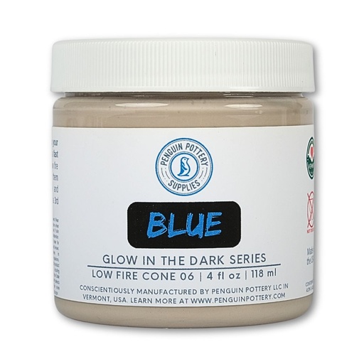 [PP-GZ-GLOW-3002-4OZ] Penguin Pottery - Glow in the Dark Series - Blue (4 fl.oz | 118 ml)