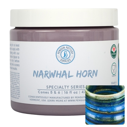 [PP-GZ-MH-322] Penguin Pottery - Specialty Series - Narwhal Horn (Pint | 16 fl.oz | 473 ml)
