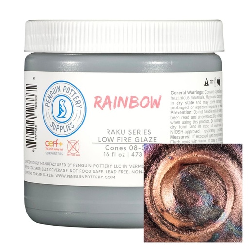 [PP-GZ-RAKU-1511] Penguin Pottery - Raku Series - Rainbow