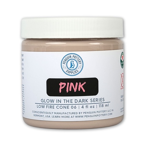 [PP-GZ-GLOW-3006-4OZ] Penguin Pottery - Glow in the Dark Series - Pink (4 fl.oz | 118 ml)